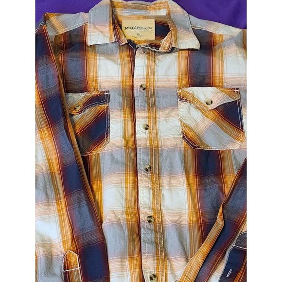 Ruff Hewn Other - RUFF HEWN Well Worn Men's Long Sleeve Button Shirt  XLARGE